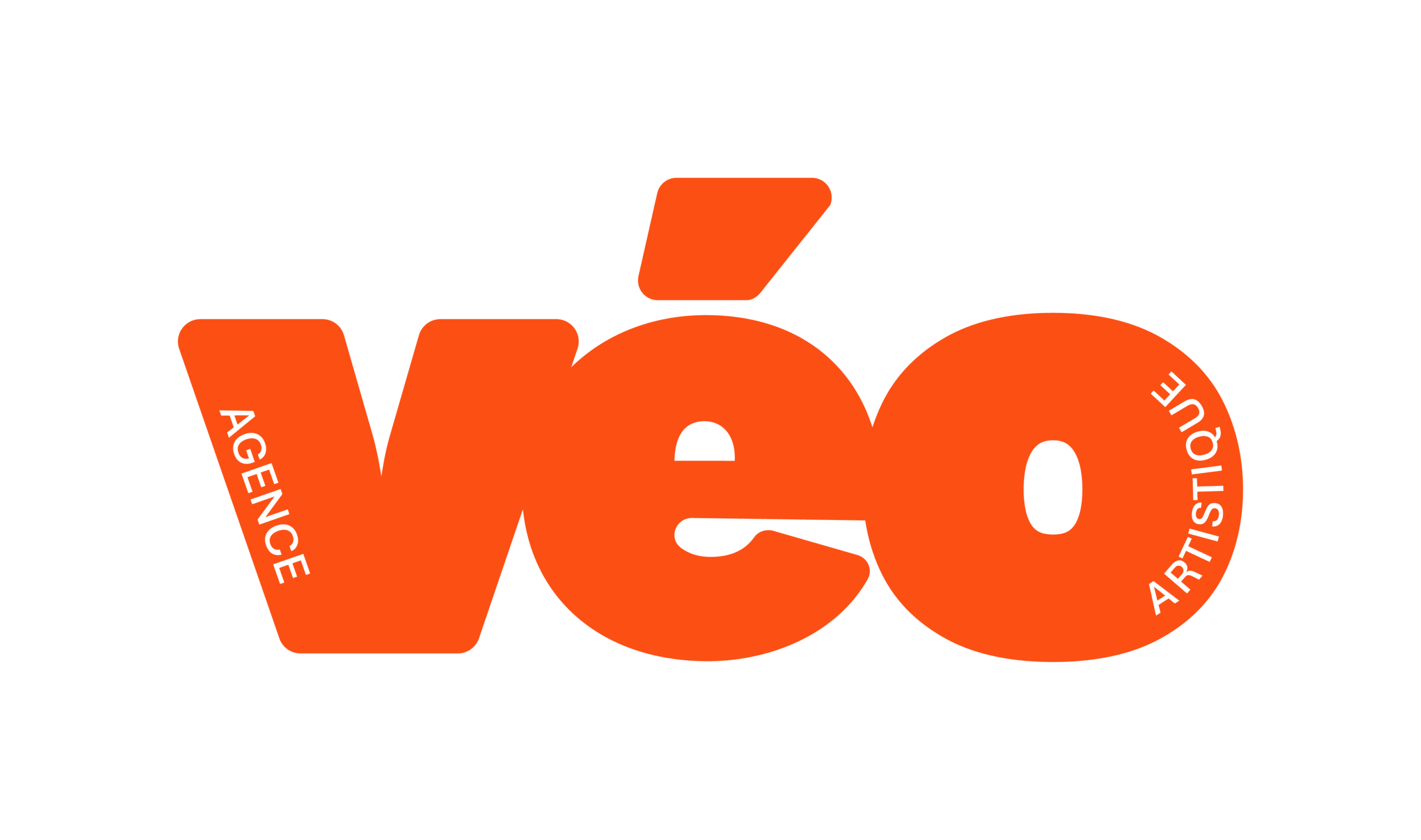 Logo de l'agence VéO en orange vif.